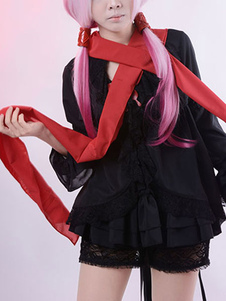 Coupable Couronne Yuzuriha Inori Halloween Cosplay Costume petite robe noire Lolita