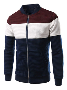 Veste noir/rouge couleur bloc Zip hommes Up Outwear