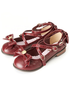 Appartements de Sweet Lolita Shoes arcs Mary Jane Lolita Shoes avec sangle de cheville