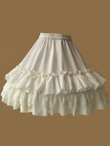 Lolita jupon blanc en mousseline de soie Ruffles couches jupon Lolita