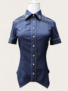 Gothic Lolita chemise brodée manches courtes croisées Lolita Oji Blouse