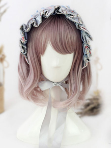 Perruques de Sweet Lolita Baby Highlights bouclés court rose Lolita perruques de cheveux