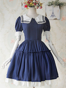 Sailor Lolita Robe en mousseline de soie manches courtes Sailor Lolita One Piece