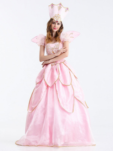 Costumes d’Halloween Sexy robe de princesse rose avec chapeau