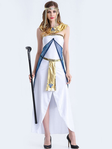 Costumes égyptiens pour femmes bustier couleur bloc Split Front robe