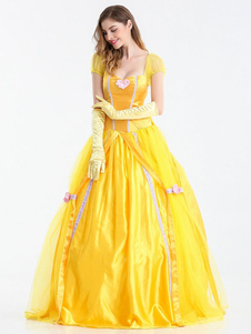 Robe de princesse Scoop jaune Cosplay Costume avec des gants
