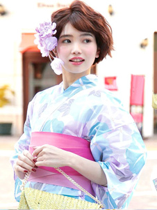 Costumes d’Halloween Sexy Kimono coton imprimé fleuri pour femmes