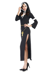 Nun Costume costume noir Nun Costume d’Halloween de Womne Sexy