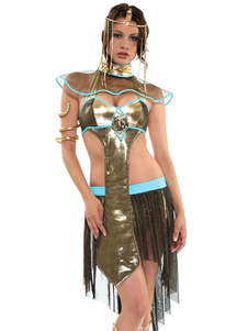 Halloween Costume grec or plissé tenues Sexy pour femmes