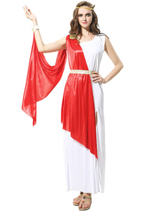 Déesse grecque Costume Halloween Sexy robe rouge fixé pour femmes