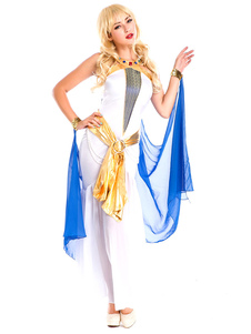 Costume déesse grecque Sash bretelles blanc Slim Fit costumes d’Halloween pour femmes