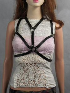 Harnais de corps féminin PU Costume Corset Saloon Girl