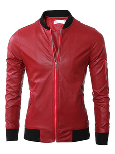 Outwear coton fermeture à glissière avant rouge Bomber Jacket hommes