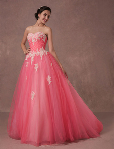 Dentelle Tulle robe de mariée sans bretelles Sweetheart Chaple Train corail Pageant robe Backless La