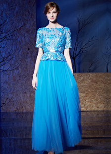 Perlage Tulle a-ligne étage longueur mère de la robe de mariée en dentelle broderies robe de soirée 