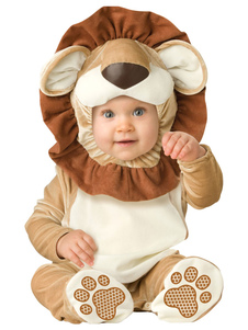 Costume mascotte kaki de Lion