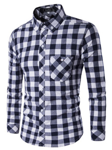 Chemise casual en coton multicolore manches longues