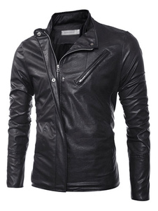 Veste charmante en PU unicolore