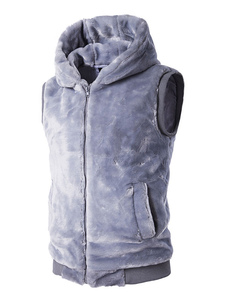 Gilet en coton mélangé unicolore