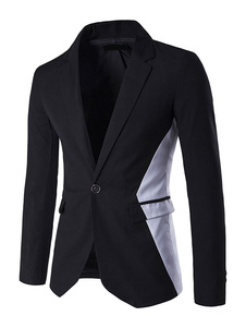 Blazer confortable en coton mélangé Multicolore avec boutonnage devant