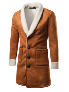 Manteau homme classique masculin en coton mélangé unicolore