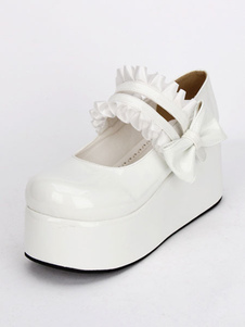 Chaussures lolita chic en patchwork à talons compensés