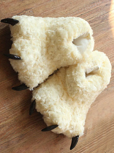 Kigurumi pyjama écru White Bear Onesie Terry Slipper chaussures femme