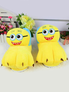 Minion Kigurumi pyjama chaussures jaunes mules en éponge Onesie Warmer Anime pour adultes