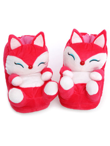 Fox pyjama chaussures Onesie Sleeper rouge Terry Animal chauffe-chaussures chaussons pour adultes