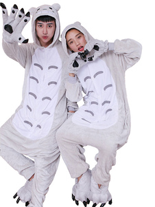 Kigurumi pyjamas Totoro Onesie gris flanelle animaux Couple Costume