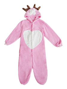 Kigurumi pyjamas Chopper Onesie pour adulte flanelle rose coeur Anime Cosplay Costume