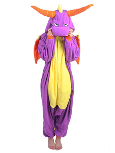 Kigurumi pyjama dinosaure Onesie flanelle violet Costume adulte Animal