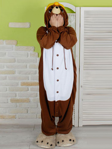 Kigurumi pyjama souris Onesie flanelle Sleepwear Brown Costume adulte Animal