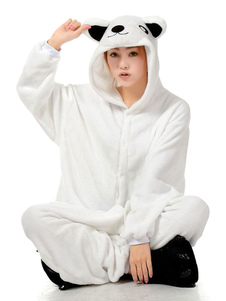 Kigurumi pyjama ours Onesie pour vêtements de nuit blanc Costume Animal adulte flanelle