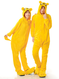 Pyjama Kigurumi Onesie flanelle Sleepwear jaune animaux Couple Costume de chien