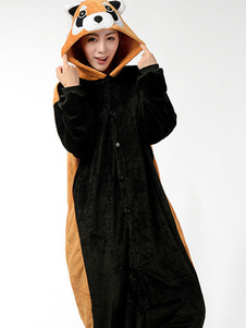 Costume Kigurumi pyjamas Racoon Onesie brun flanelle adultes