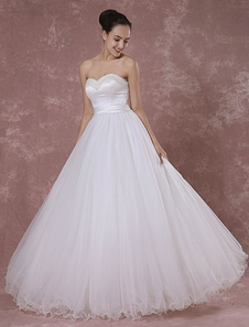 Robe de mariée tulle boule princesse douce bustier dos nu perles étage longueur Luxe Bridal