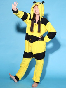 Kigurumi pyjama abeille Onesie flanelle deux ton Costume adulte Animal