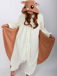 Kigurumi pyjamas polatouche Onesie pour vêtements de nuit brune Costume Animal adulte flanelle