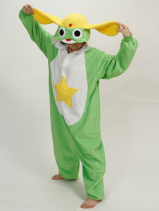 Kigurumi pyjama Keroro Gunsou Onesie flanelle oreilles impression étoile verte adulte Costume d’Anim