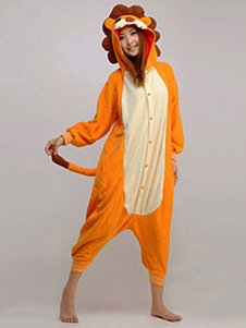 Kigurumi pyjama Lion Onesie flanelle Orange Costume adulte Animal