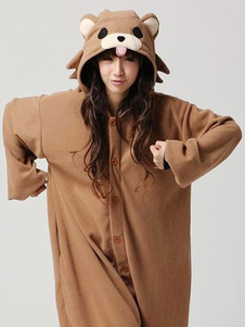 Kigurumi pyjama ours Onesie flanelle Sleepwear léger brun adulte Costume Animal