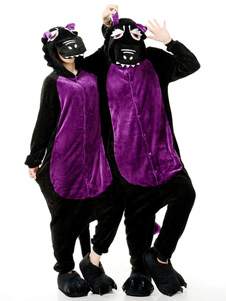 Kigurumi pyjama dinosaure Onesie flanelle noir Costume adulte Animal