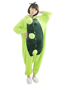 Vert Kigurumi Onesie pyjamas plante adulte flanelle Hoodies vêtements de nuit