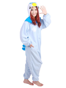 Kigurumi pyjama Penguin Onesie pour adulte flanelle bleu animaux Cartoon Costume vêtements de nuit