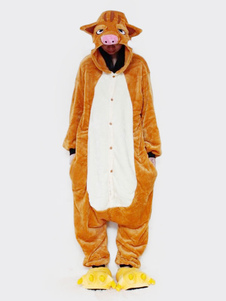 Animaux vêtements de nuit Kigurumi pyjamas cochon Onesie ambre flanelle adultes pour Costume