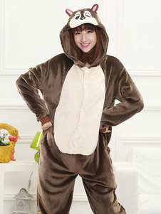 Kigurumi pyjama souris Onesie flanelle marron animaux grenouillères adulte Costume