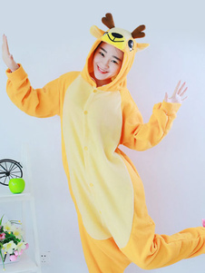 Kigurumi pyjama renne Onesie jaune flanelle Noël Costume Animal
