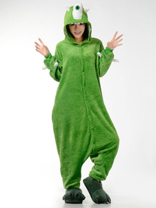 Kigurumi pyjamas Mike Wazowski Monster Université Onesie pour adulte flanelle vert Animal Anime Cosp