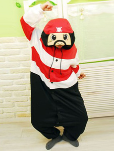 Kigurumi pyjama Pirate cache-couche pour adulte flanelle bande rouge Cosplay Costume